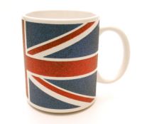 Glitter finish union jack mug